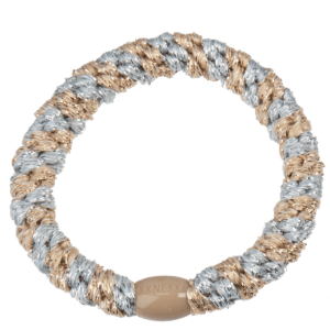 Kknekki Silver-Beige glitter stripe Haargummi