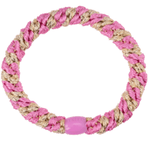 KKNEKKI Bubbelgum-beige glitter stripe Haargummi